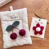 New floral knitted wool felt cherry handcrafted cherry felt berry plush cute hair clip edge clip Specification image